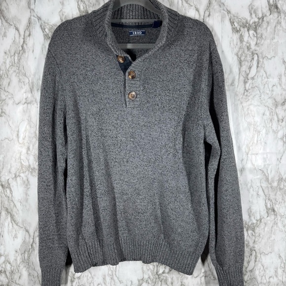 IZOD Sweater Gray Men Medium Long Sleeve - Picture 1 of 5